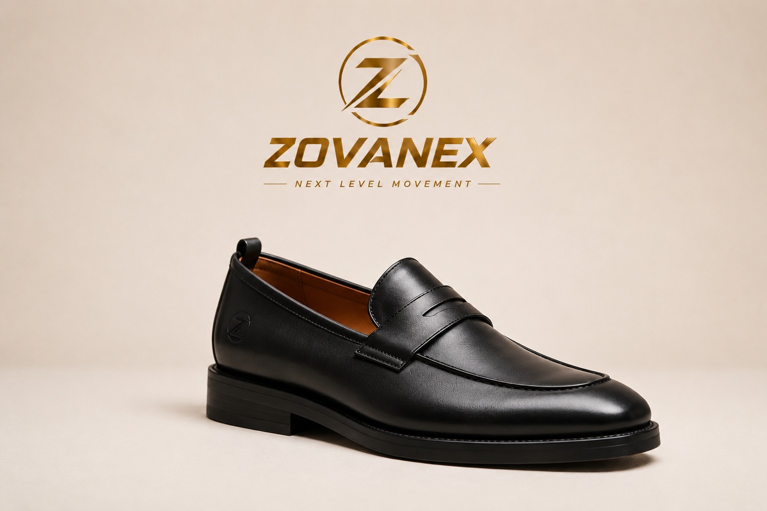 ZOVANEX Signature Penny Loafer in Black
